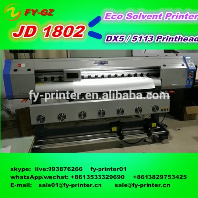 1.8m small indoor/oudoor flex banner eco solvent inkjet printer JD1802 for sale