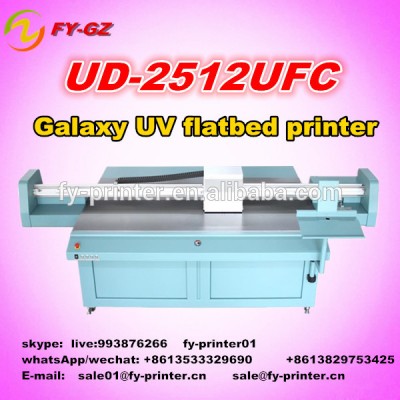 High precision uv led flatbed inkjet printer/digital large format UV glass printing machine price for galaxy UD 2512UFC